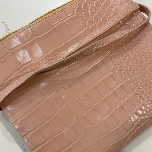 Clare V Light Pink embossed leather pink crossbody